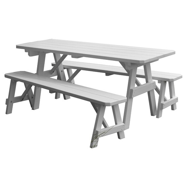 Pine 6' Traditional Picnic Table with 2 Benches