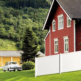 Veranda Pro Series 5 in. x 5 in. x 8 ft. White Vinyl Woodbridge Routed End Fence Post 118667