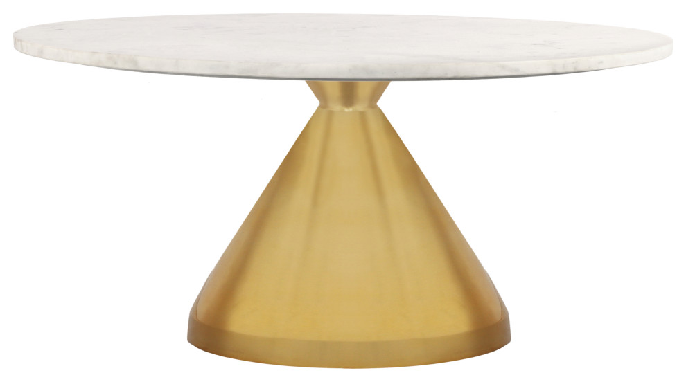 Emery White Marble Coffee Table   Contemporary   Coffee Tables   by Meridian Furniture  Houzz