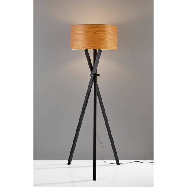 Bronx Collection Floor Lamp Black Adesso