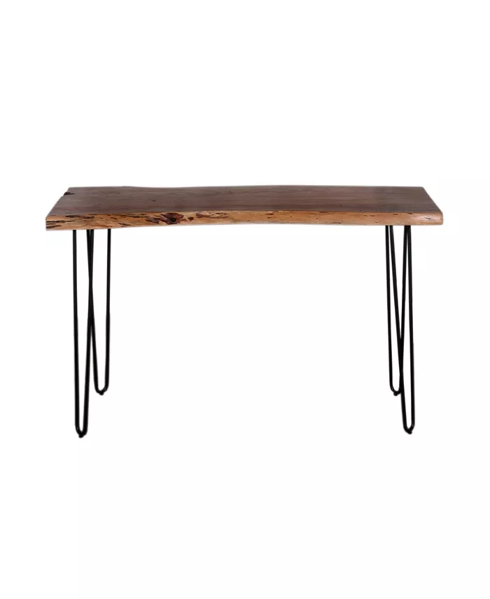 Alaterre Furniture Hairpin Natural Live Edge Wood with Metal 48 Media Console Table