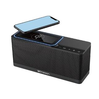 Emerson Radio Corp Portable Bluetooth Speaker with 20-Watt Stereo and Wireless Charging ER-BTW100