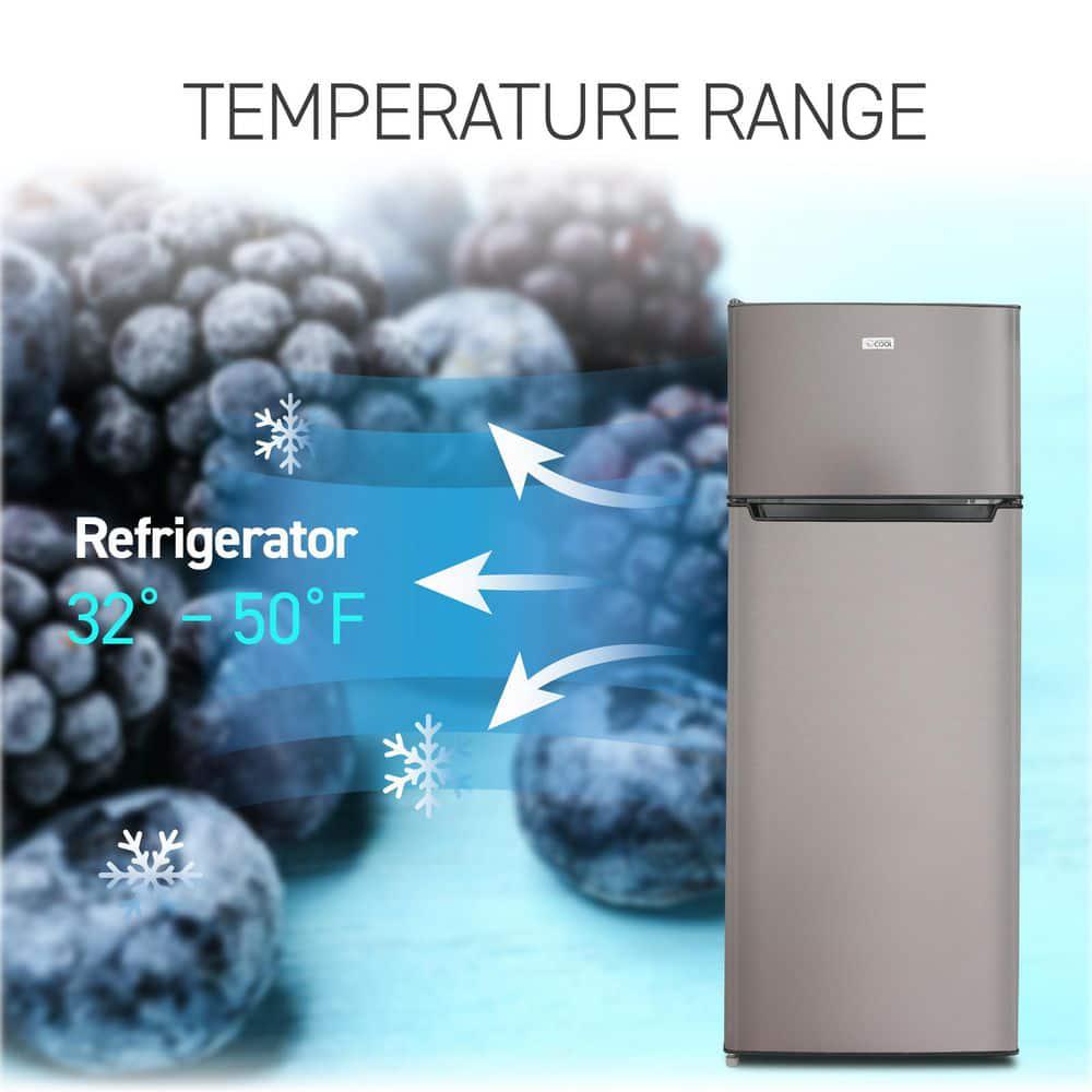 Commercial Cool 77 cu ft Top Freezer Refrigerator in Stainless Look