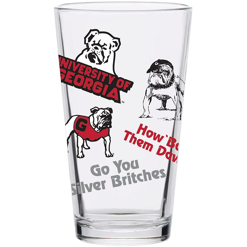 Georgia Bulldogs 16oz. Medley Vintage Pint Glass