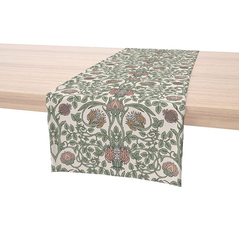 Table Runner， 100% Cotton， 16x108， Floral 63