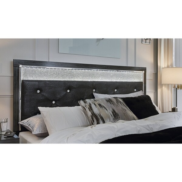 Signature Design by Ashley Kaydell Black/Gray Upholstered Panel Headboard - - 37033725