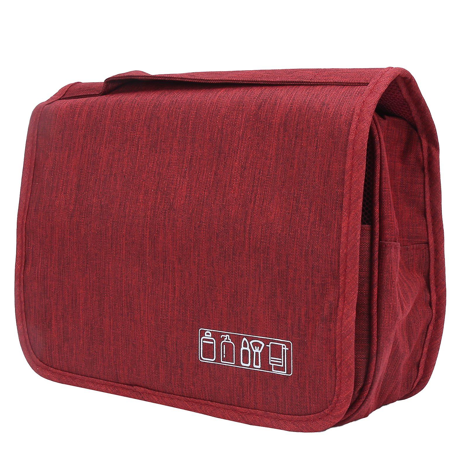 Make Up Bag Largecapacity Travel Pouch Moistureproof Portable Dustproof Storage Handbag(burgundy )