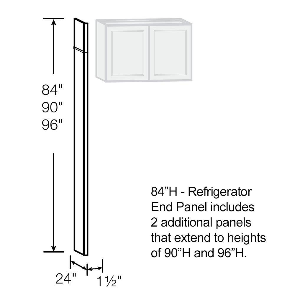 Hampton Bay 24 in. W x 84 in. H Refrigerator End Panel in Satin White KAREP-SW