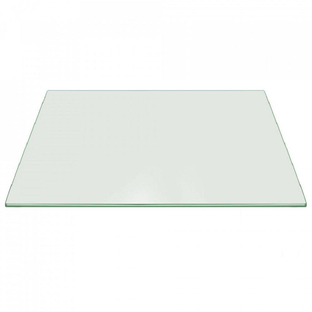 Fab Glass and Mirror 20 in. x 40 in. Clear Rectangle Glass Table Top 12 in. Thick Flat Edge Polished Tempered Radius Corner T-20x40REC12THF