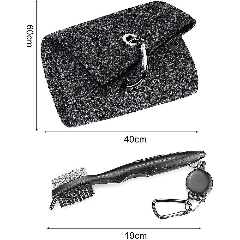 In 1 Golf Club Cleaning Kit: Golf Club Cleaning Brush + Magnetic Keychain + Golf Club Towel