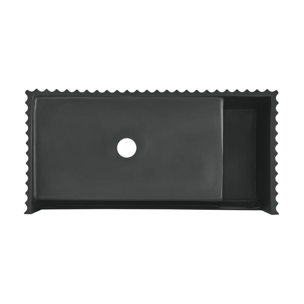 Swiss Madison Delice 24 in. Ceramic Rectangular Wall-Mount Bathroom Sink in Matte Black SM-WS355MB