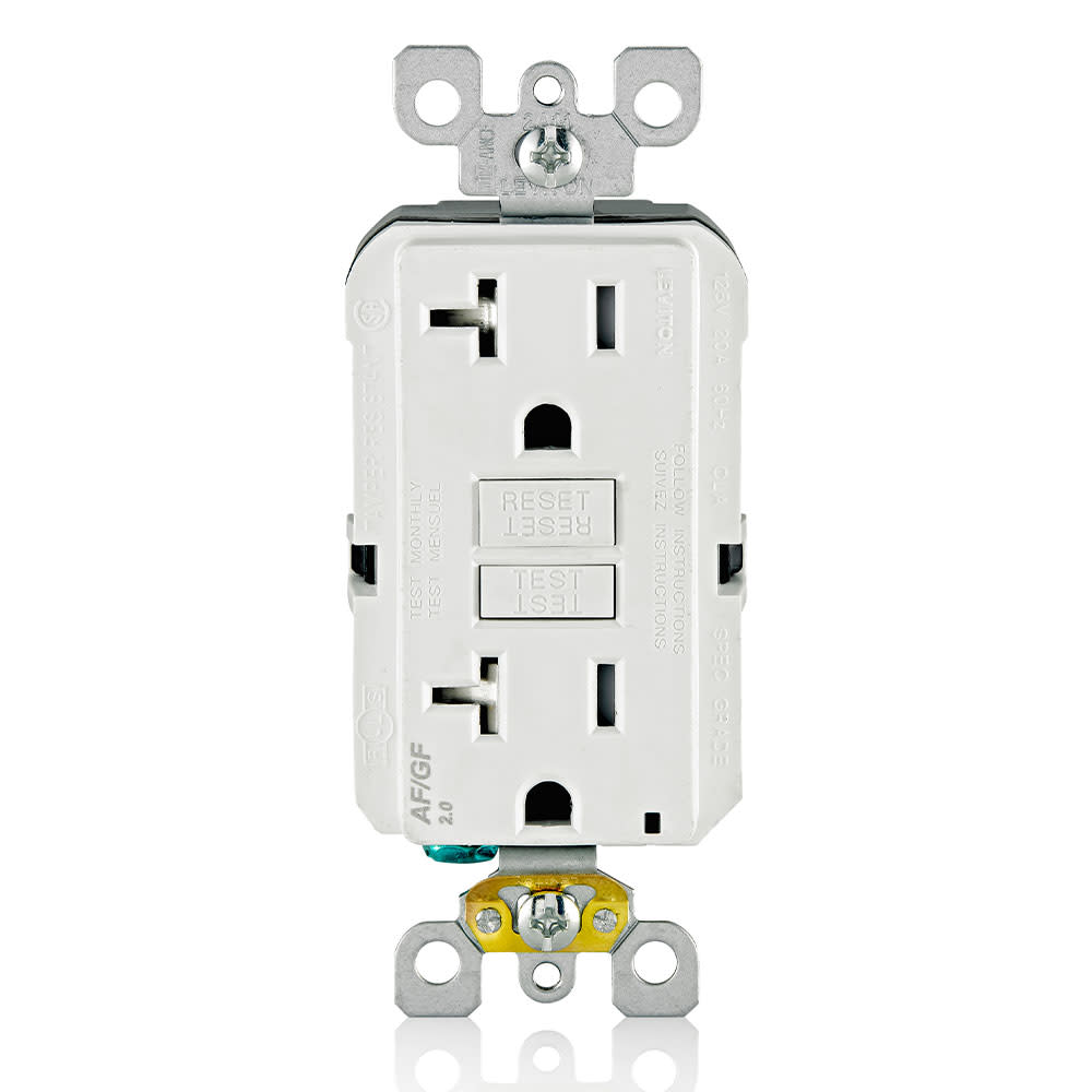 Leviton SmartlockPro AFCI/GFCI Outlet 20A 125V 2Pole White Duplex