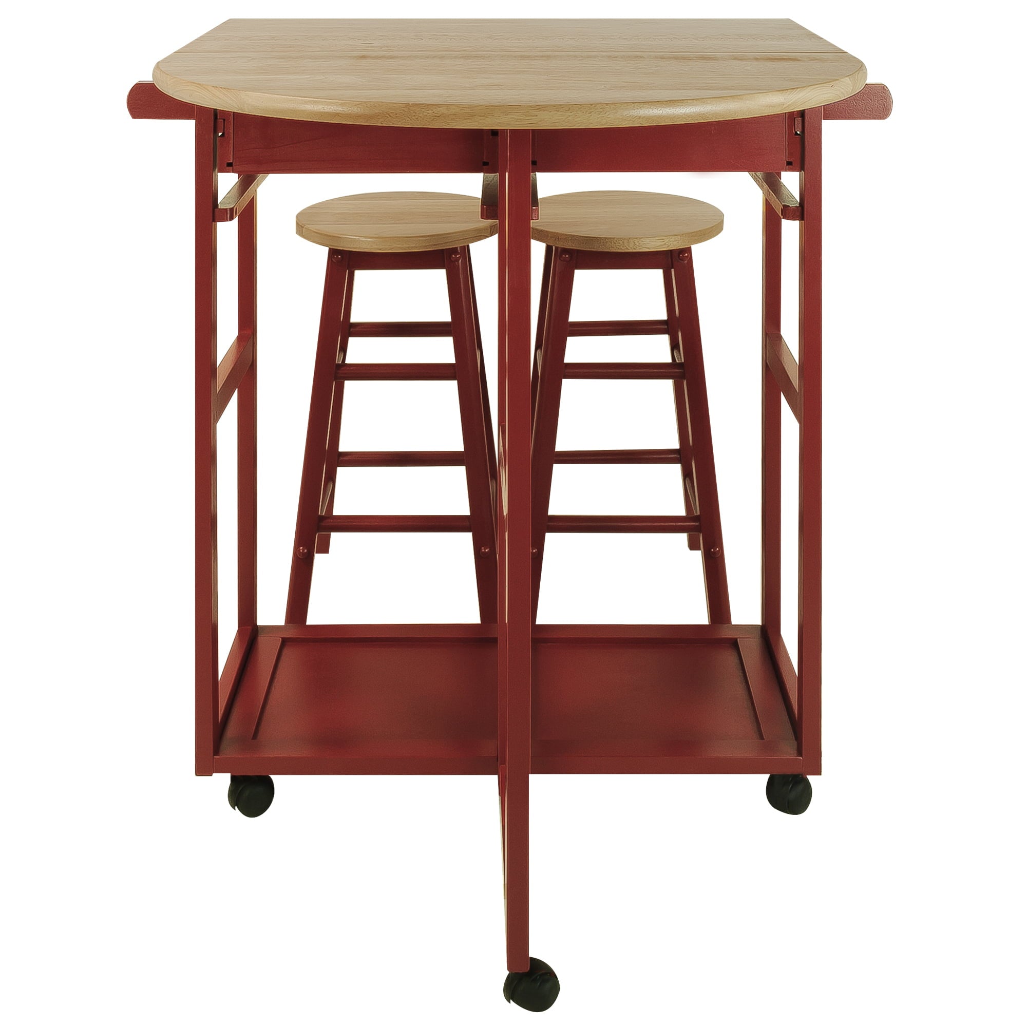 Casual Home Breakfast Cart with Drop-Leaf Table