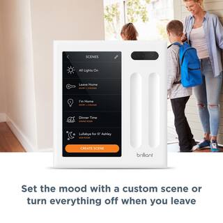 Brilliant Smart Home Control (2-Switch Panel) for Alexa Google Assistant Apple HomeKit Ring Sonos and More BHA120US-WH2