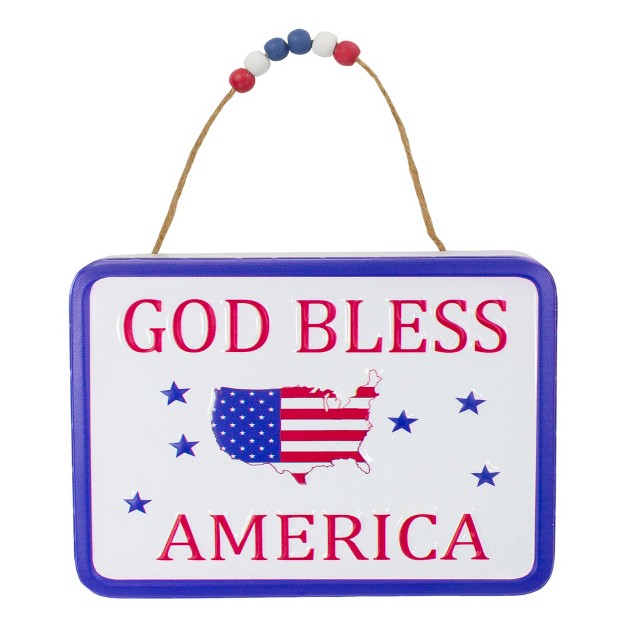 Metal Patriotic quot god Bless America quot Sign With Stars Wall Decor