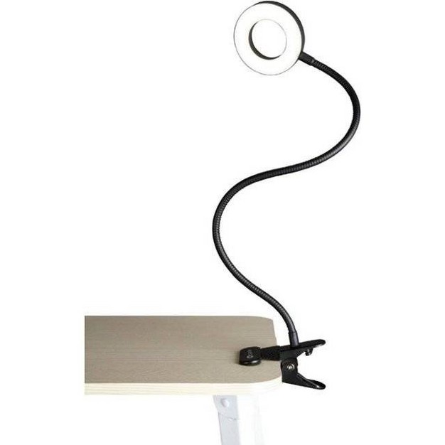 Capture Clip On Ring Light Table Lamp includes Led Light Bulb Black Ottlite