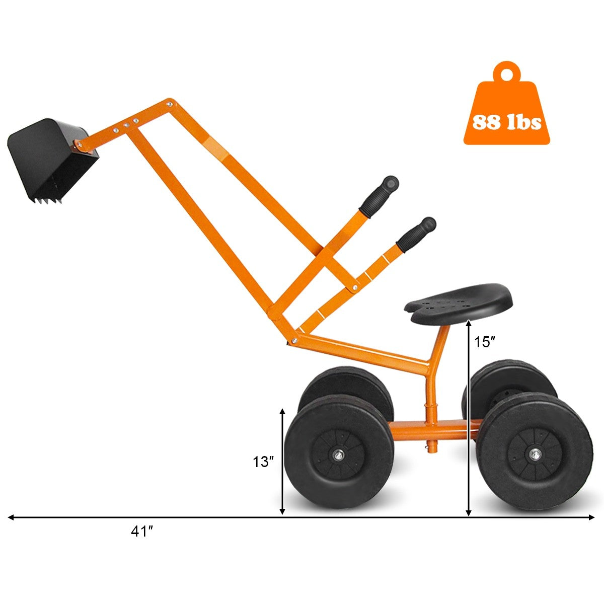 Kids Ride-on Sand Digger, Outdoor Sandbox Toy