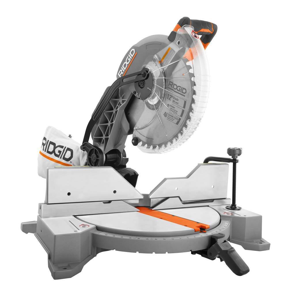 RIDGID 15 Amp Corded 12 in. Dual Bevel Miter Saw with LED and Universal Mobile Miter Saw Stand with Mounting Braces R4123-AC9946