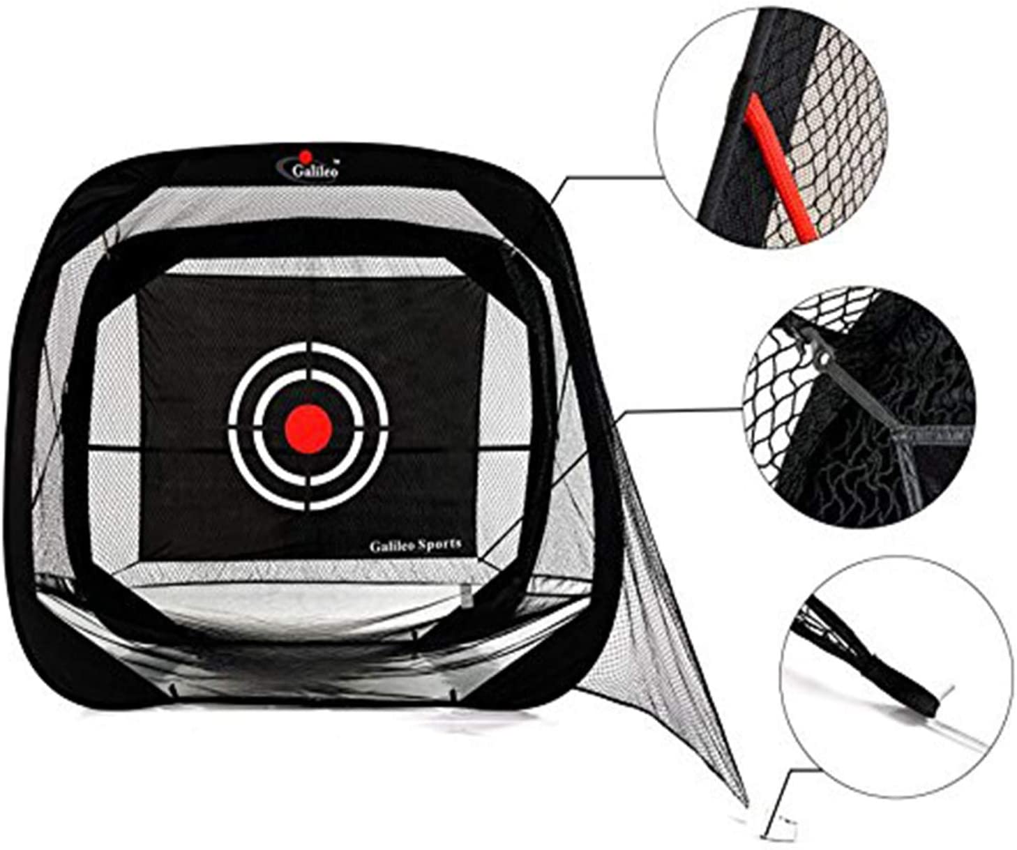 Galileo Golf Hitting Nets Training Aids Portable Driving Range Golf Practice Net Cage for Backyard Driving Indoor Use with Target 7’(W) x7’(H) x4’(D) GG-006