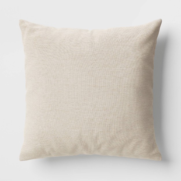 Solid Woven Square Outdoor Throw Pillow