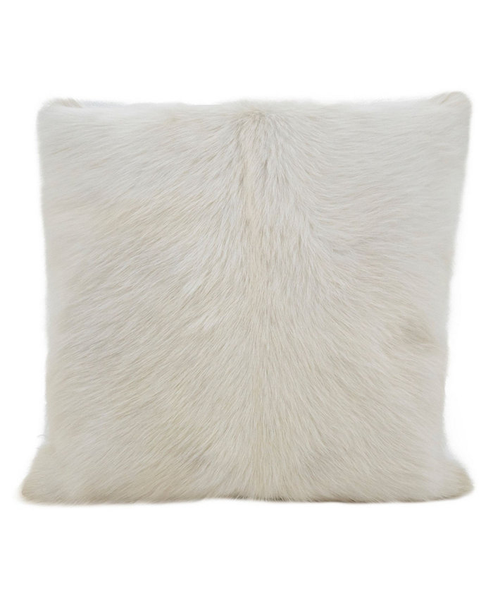 Saro Lifestyle Glam Goat Fur Decorative Pillow， 20 x 20