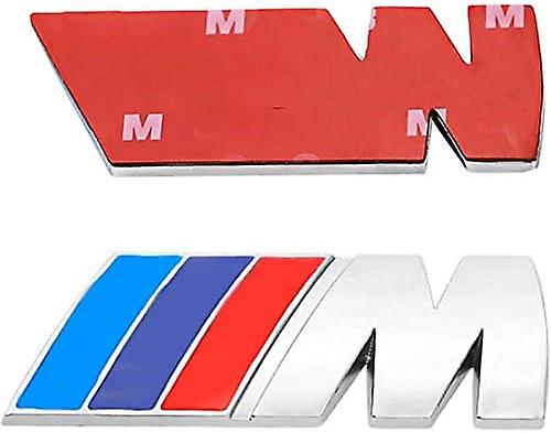 3pcs Fit Bmw M Power Badge Metal Tri Color Emblem Sticker，car Rear Trunk Fender Side Emblem Badge Decal Logo Compatible For All Bmw Series