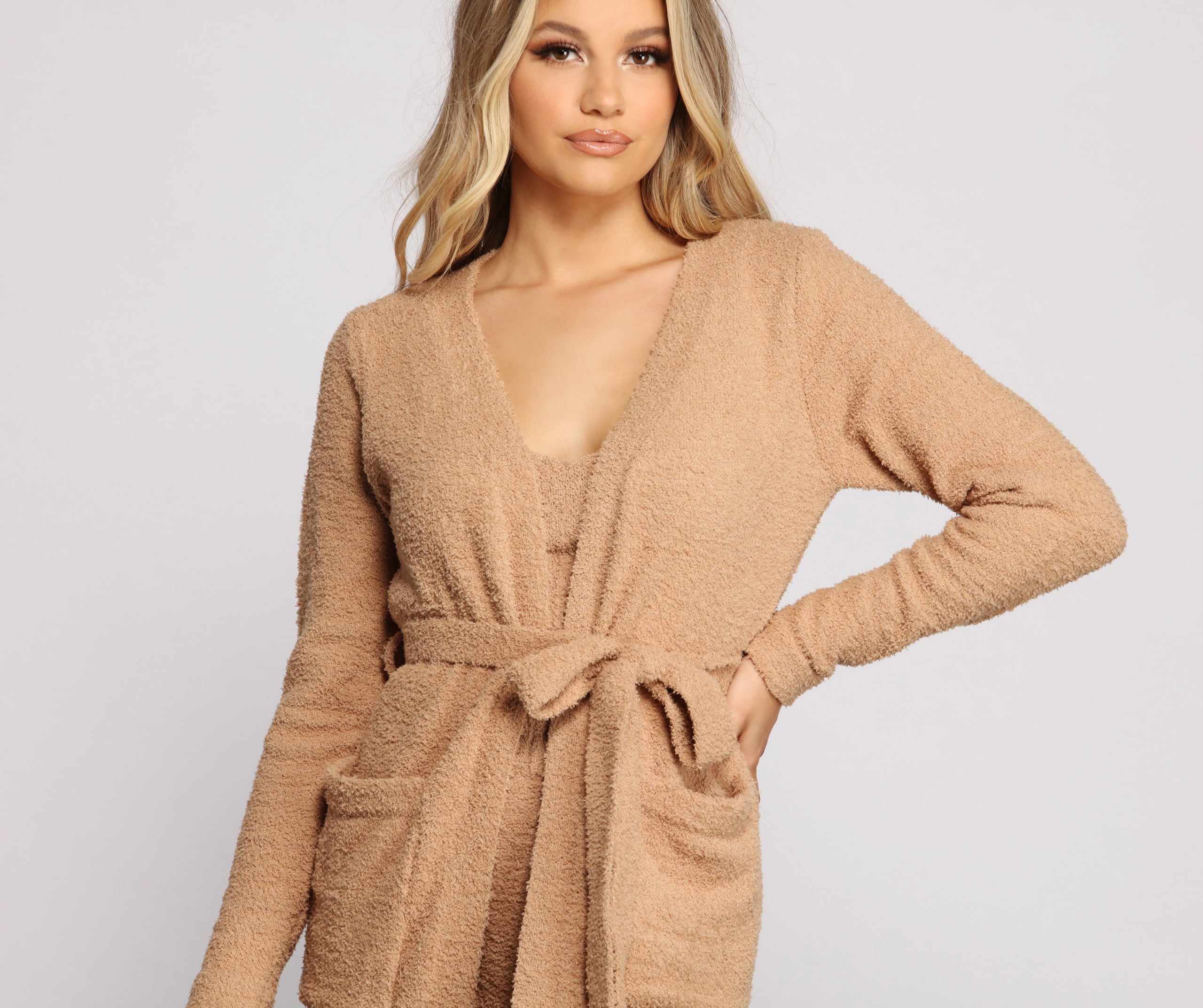 Cozy and Snug Chenille Long Belted Robe