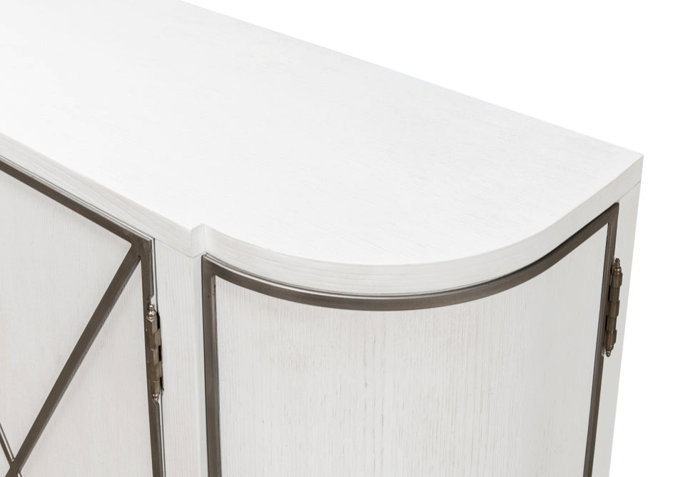 Asia Demilune Console Accent Cabinet Working White   Transitional   Console Tables   by Sideboards and Things  Houzz