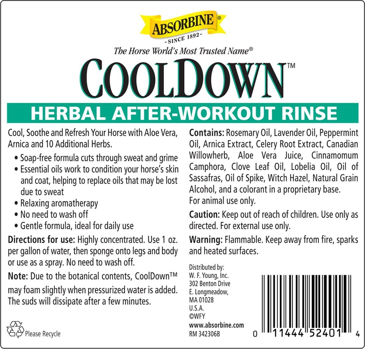 Absorbine Cooldown Herbal After-Workout Sore Muscle Horse Rinse