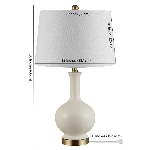 Bowie Ceramic Table Lamp Cream Safavieh