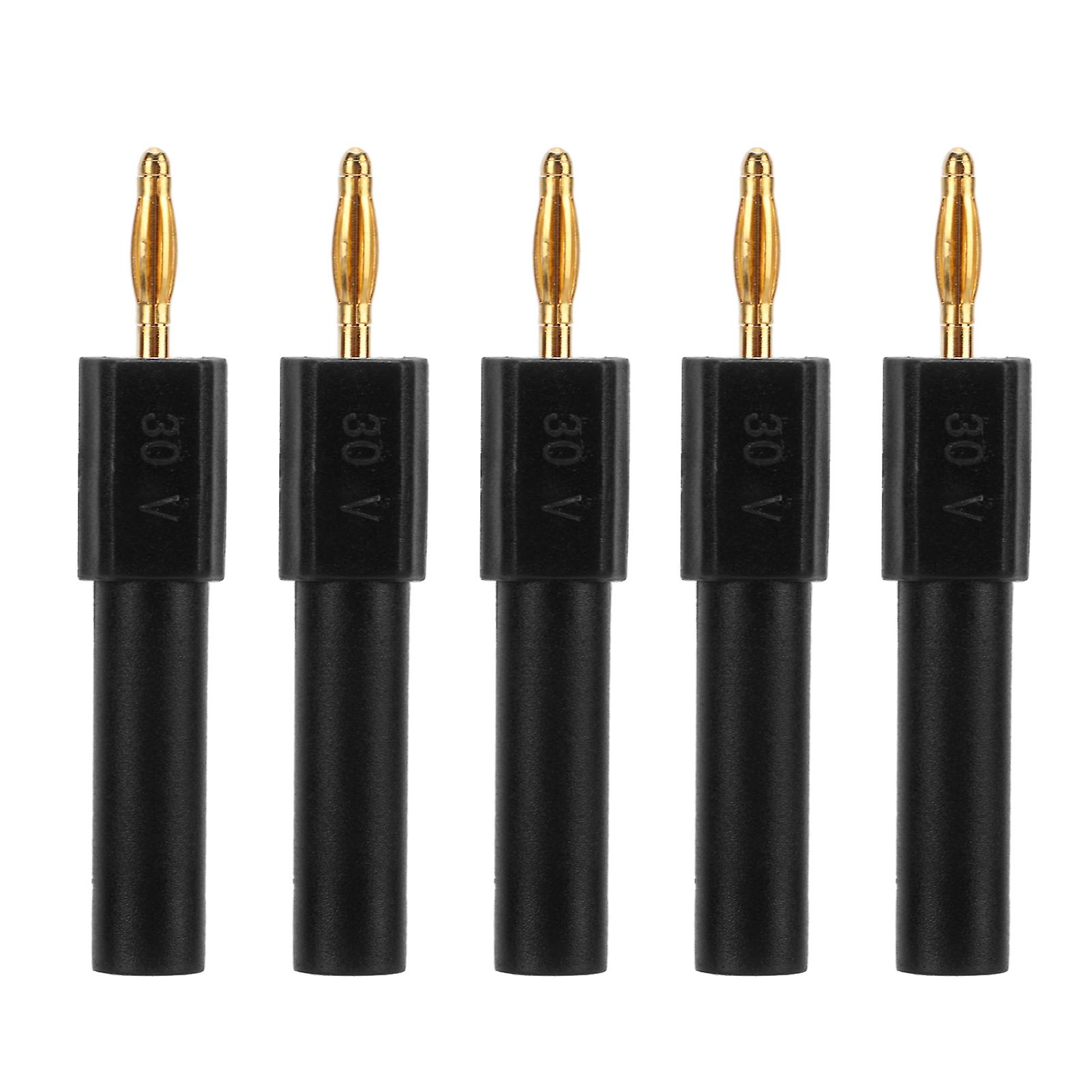 5pcs Convert Banana Plug Strong Connectivity Good Conductivity 2mm To 4mm Conversion Banana Plugblack