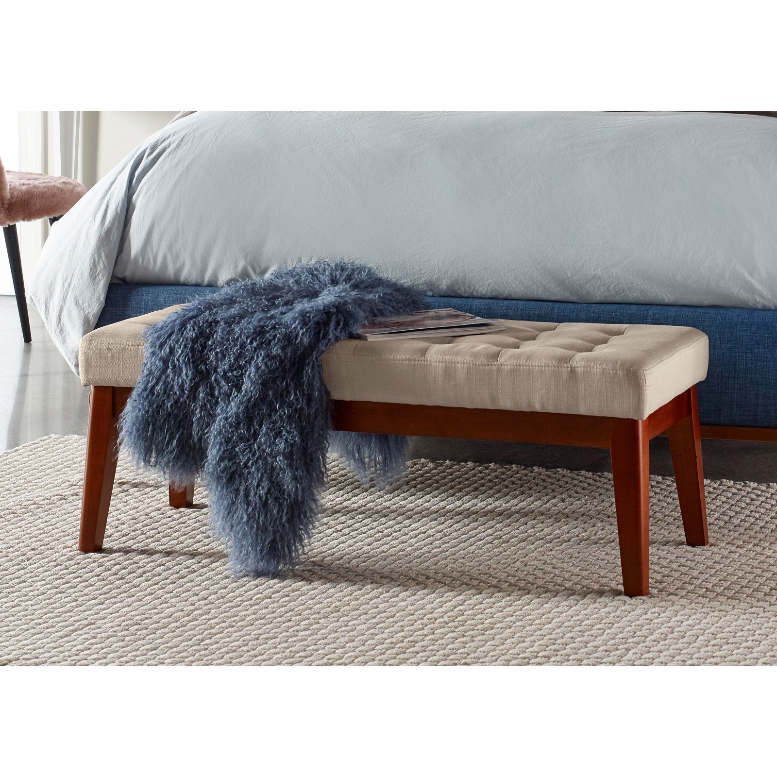 Elle Decor Claire Tufted Bedroom Bench