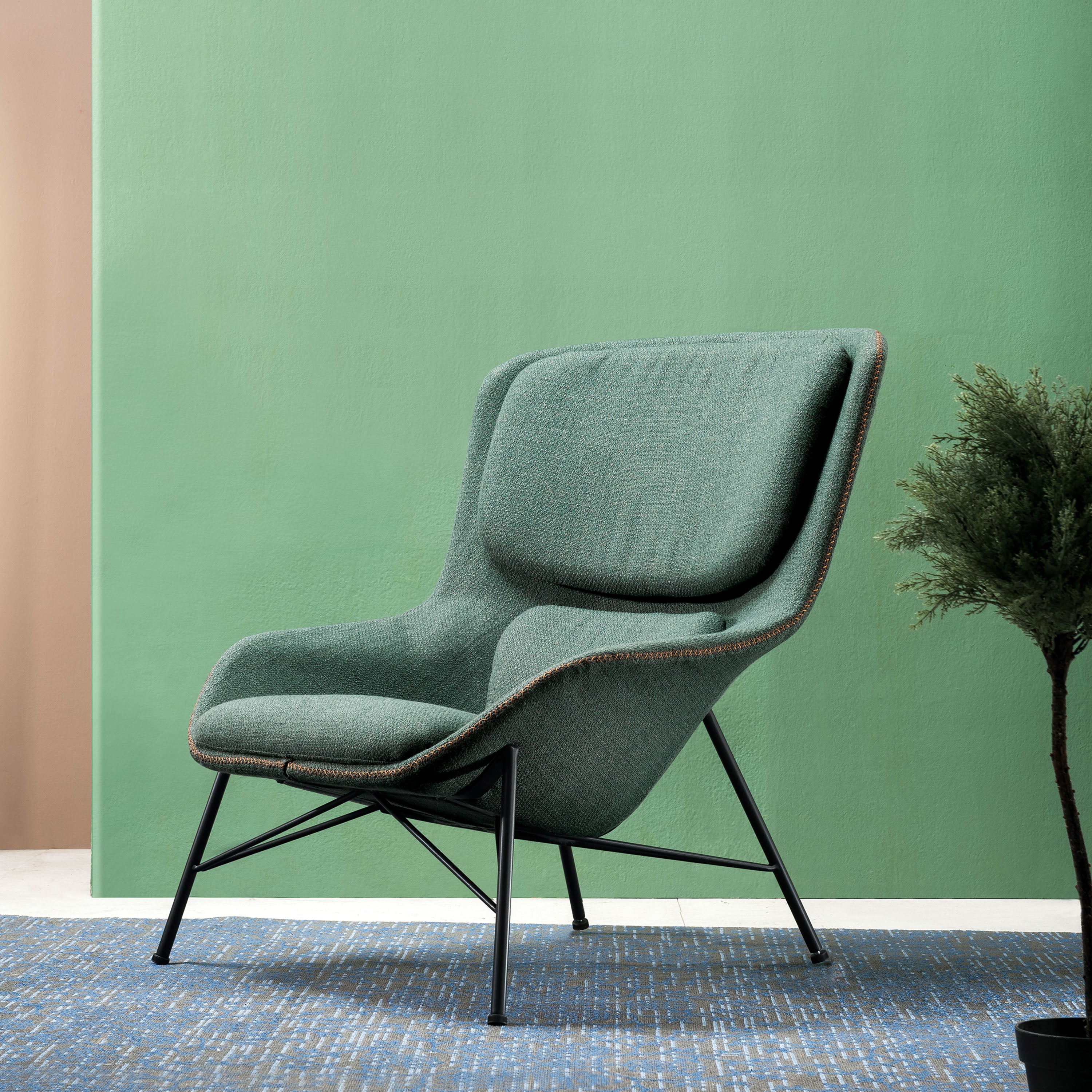 Uppsala Lounge Chair Lc051-Green