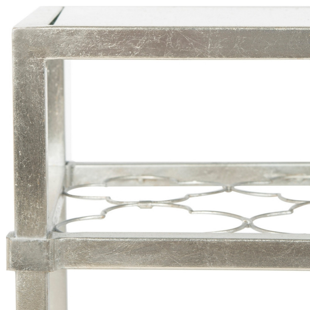 Calida Silver Leaf Glass Side Table   Modern   Side Tables And End Tables   by Virgil Stanis Design  Houzz