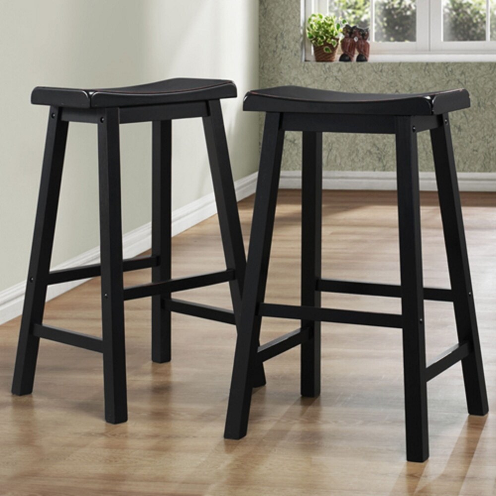 Salvador Saddle 29 inch Counter Height Backless Stools (Set of 2) by iNSPIRE Q Bold