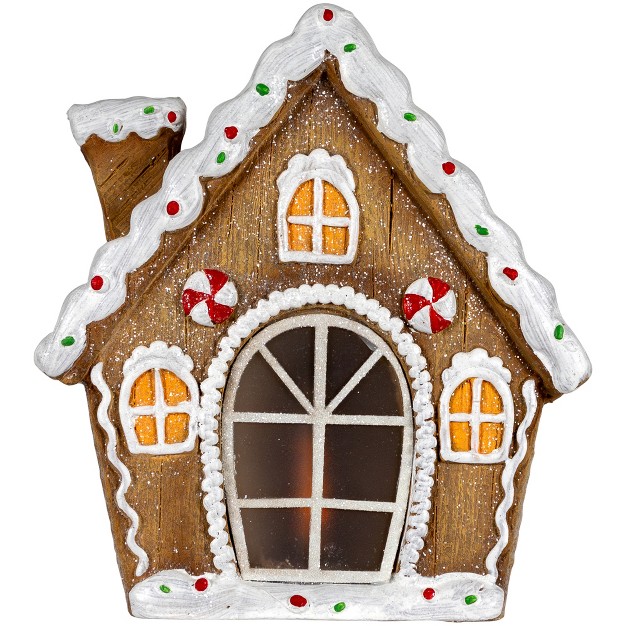 Led Lighted Frosted Gingerbread Peppermint Christmas House