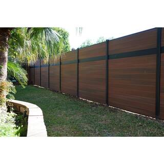 Veranda Euro Style 6 ft. H x 6 ft. W Estate Black Rose AluminumComposite Horizontal Fence Section EF 01402