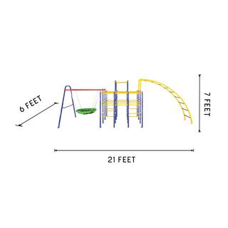 ACTIVPLAY Modular Jungle Gym with Saucer Swing and Arched Ladder Climber APJGC2