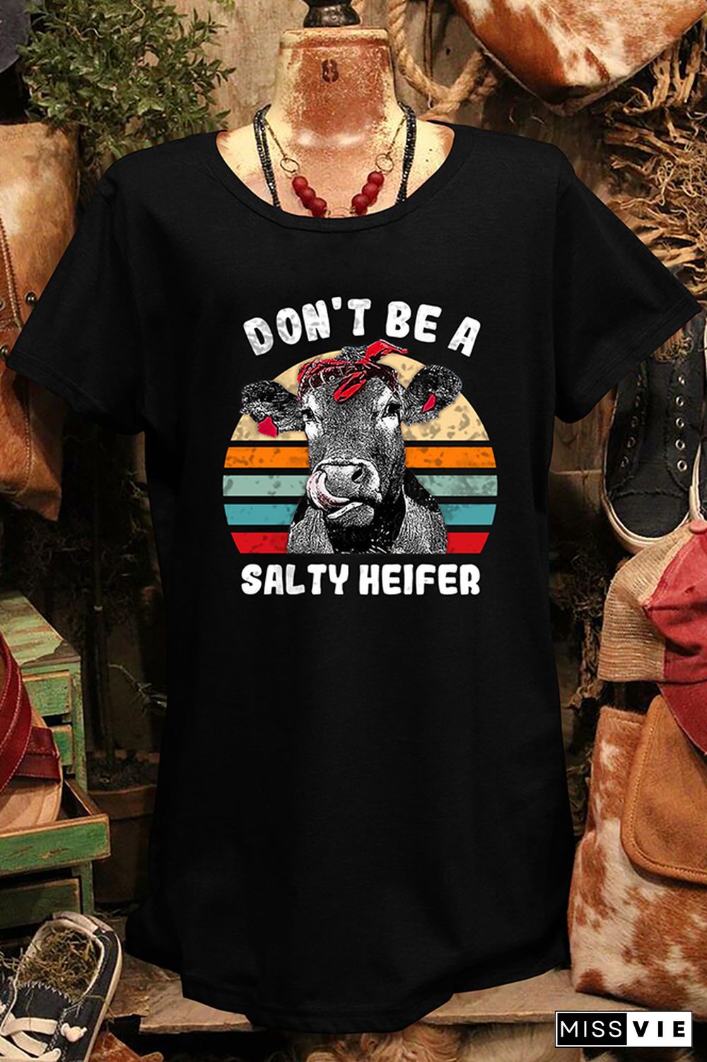 Don't Be A Salty Heifer Print Graphic Tees for Women Wholesale Short Sleeve T shirts Top