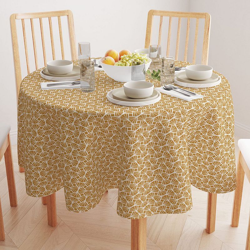 Round Tablecloth， 100% Cotton， 60 Round， Diamond Art Deco