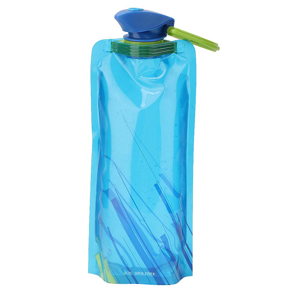 700ml Portable Folding Water Storage Bag Drink Bottle For Outdoor Camping Hiking(blue)