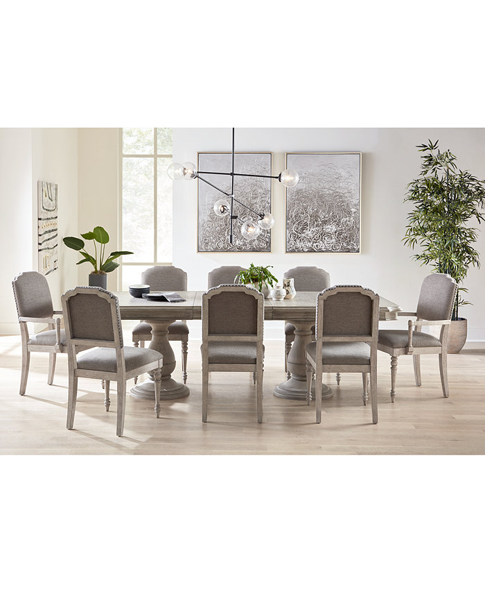 Furniture Anniston Dining 9-Pc. Set (Rectangular Table 6 Side Chairs 2 Arm Chairs)