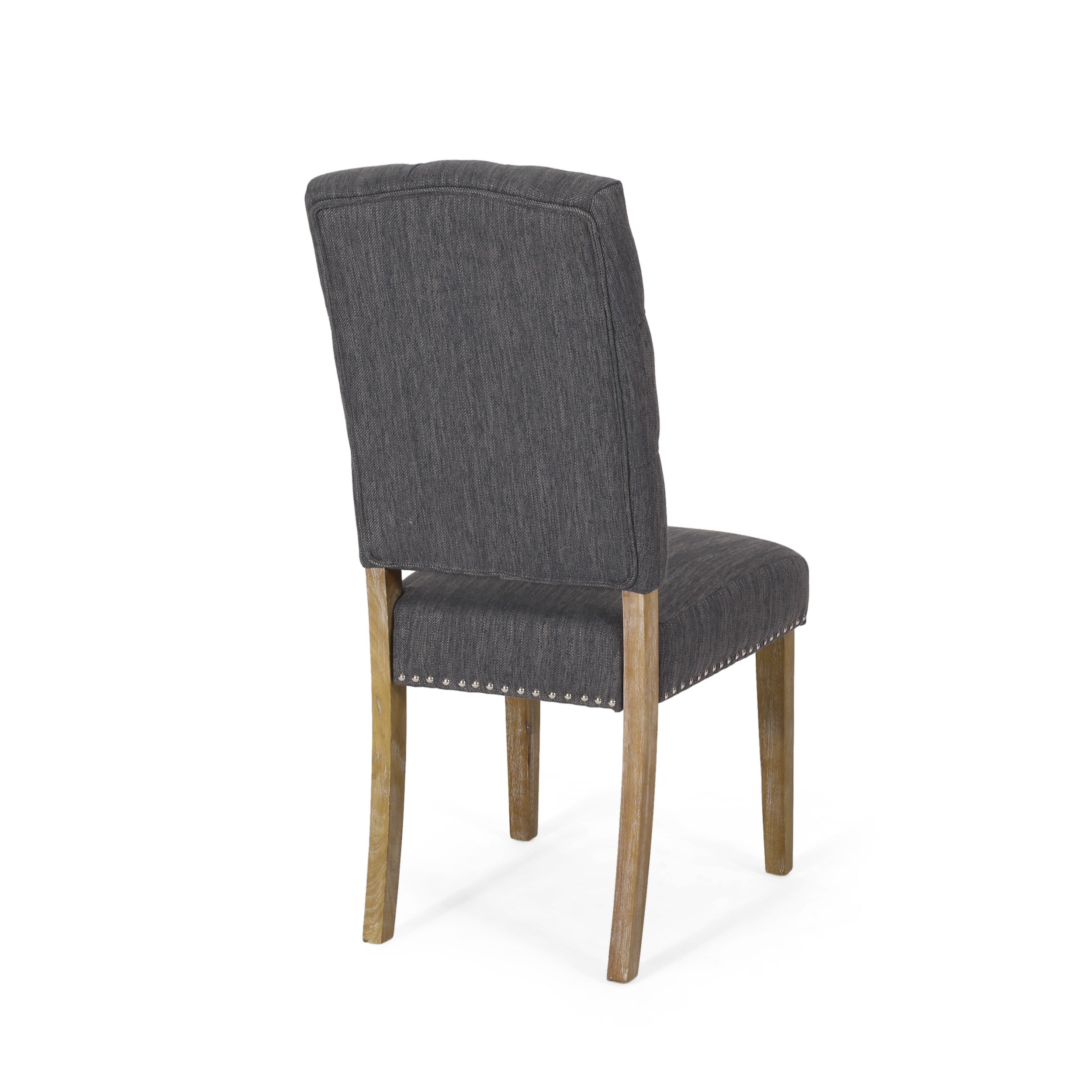 Frances Contemporary Tufted Dining Chairs with Nailhead Trim, Set of 6