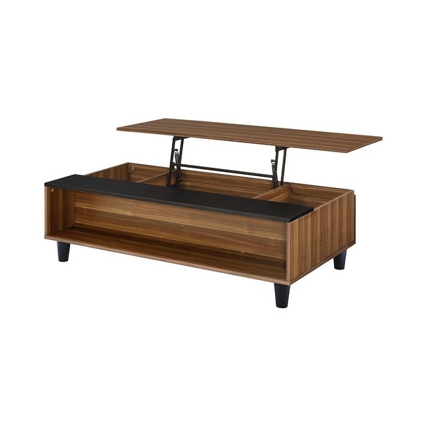 Walnut Solid Wood Lift Top Coffee Table with Storage|Walnut