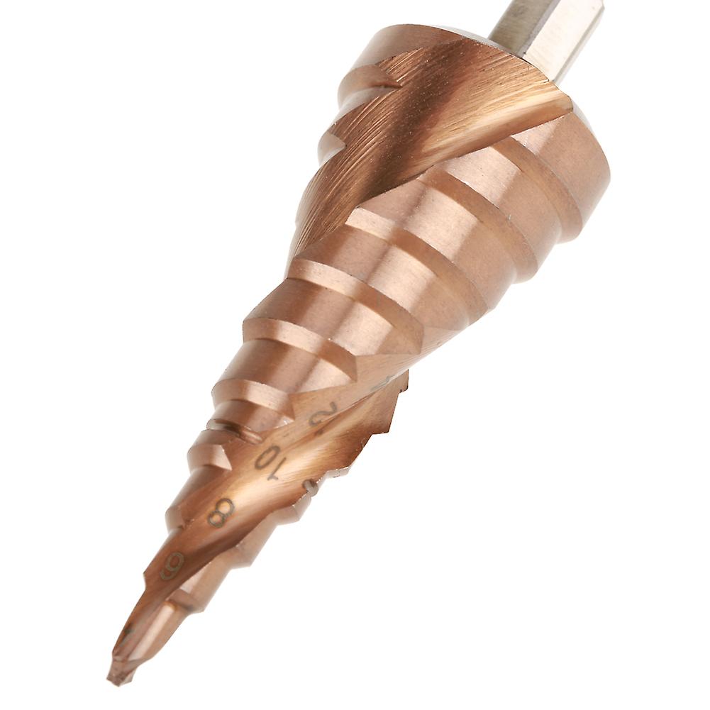 1pcs Hexagonal Handle Spiral Groove Step Cone Cobalt Drill Bit High Speed Steel(4-22mm)