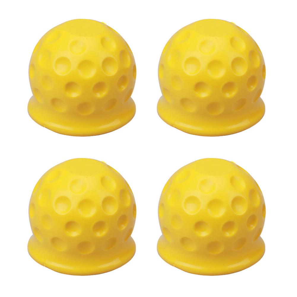 4pcs Trailer Hitch Ball Covers Universal 50mm Towing Bar Ball Cap For Towing Trailer Caravan Truck Car Yellow