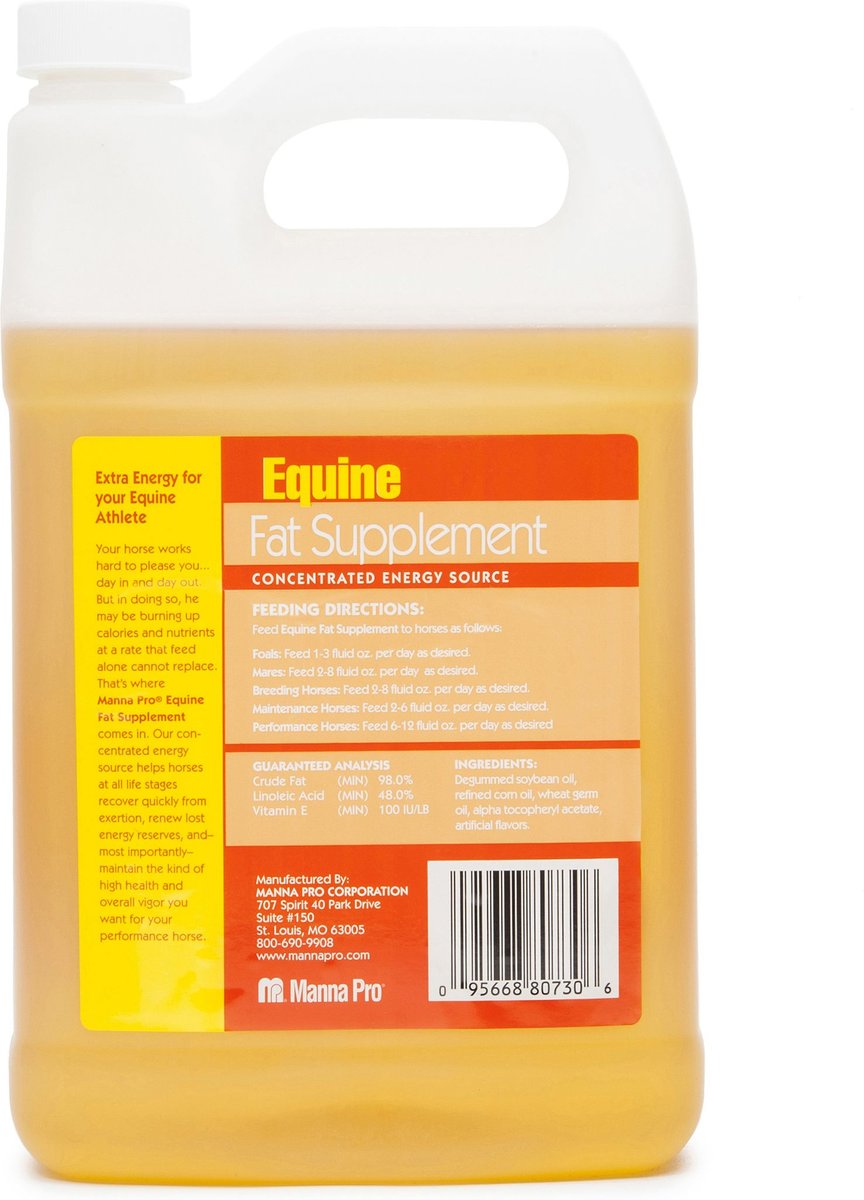 Manna Pro Equine Fat and Energy Liquid Horse Supplement， 1-gal bottle