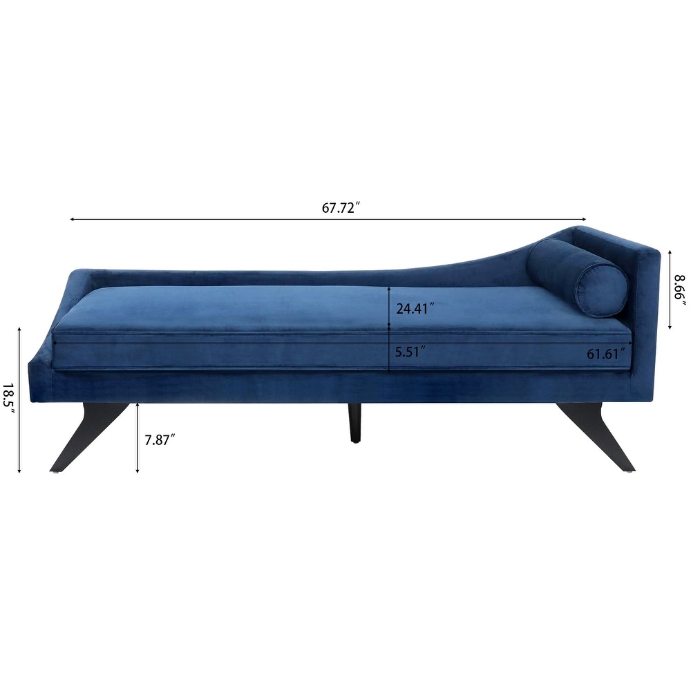 Right Square Arm Reclining Chaise Lounges with Rolled Accent Pillow