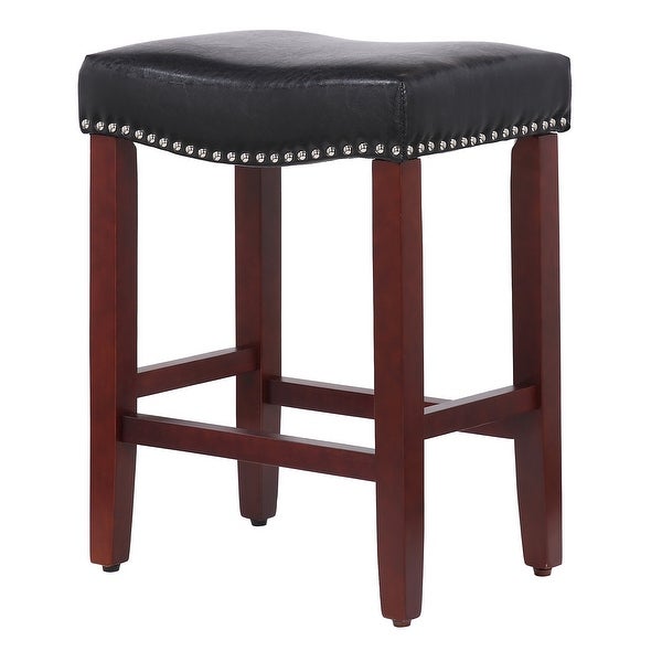 Henley 24-inch Saddle Nailhead Counter Barstool