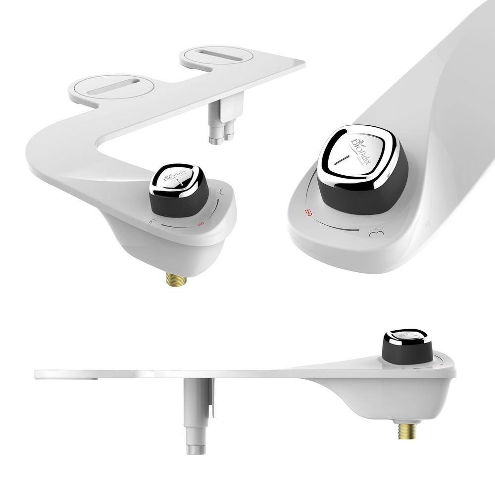 BIO BIDET SlimEdge Non-Electric Bidet Attachment System in White with Seat Bumpers Bio Bidet SE